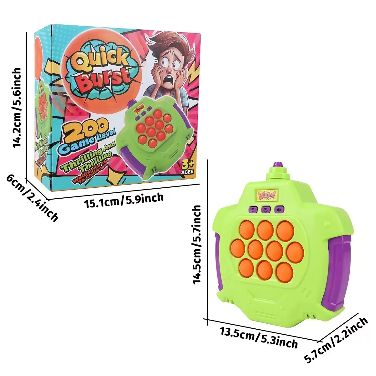 Wholesale Educational Pop Quick Push Game Hot Sale Console Fidget Toys Electronic Handheld Balloon Fast Push Game Squeeze Toys