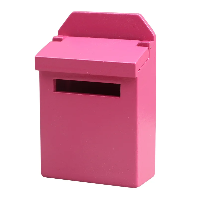 1/12 Scale Dollhouse Decor Accessories Mini Mailbox Toy Wooden Mailbox Postbox Letterbox Ornaments Model