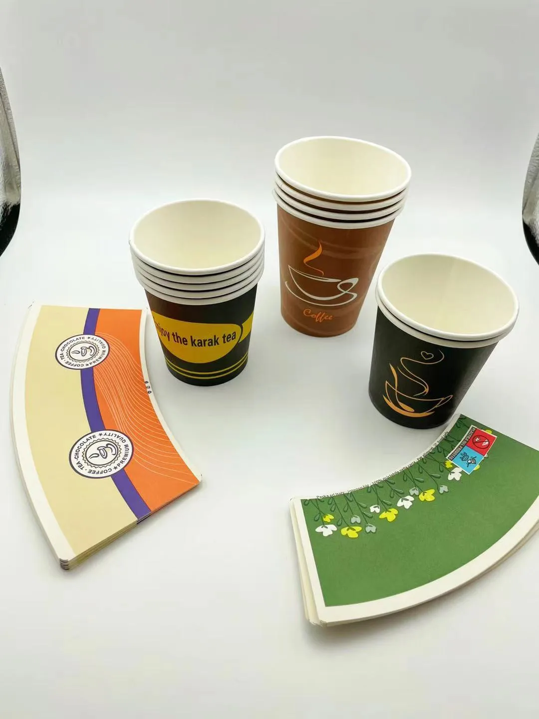 Special Manufacturing-Ready Paper Paperboard Coffee Cups Fan with Printed Design