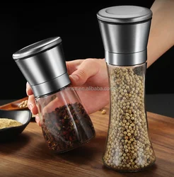 Hot selling fancy stainless steel salt and pepper grinder refillable set