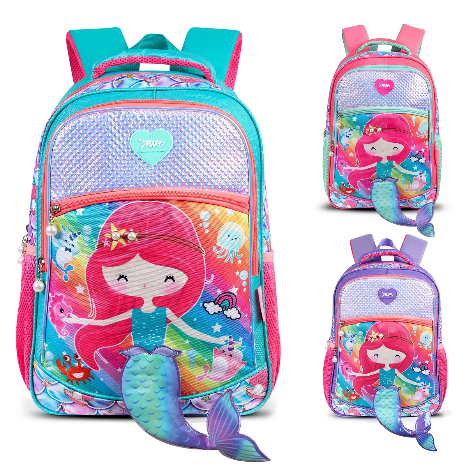 New Water Proof 3D EVA Sac a dos Enfant  Mermaid Cute Pink Children Back to School Bag Anime Girls Back Packs for Kids Backpack