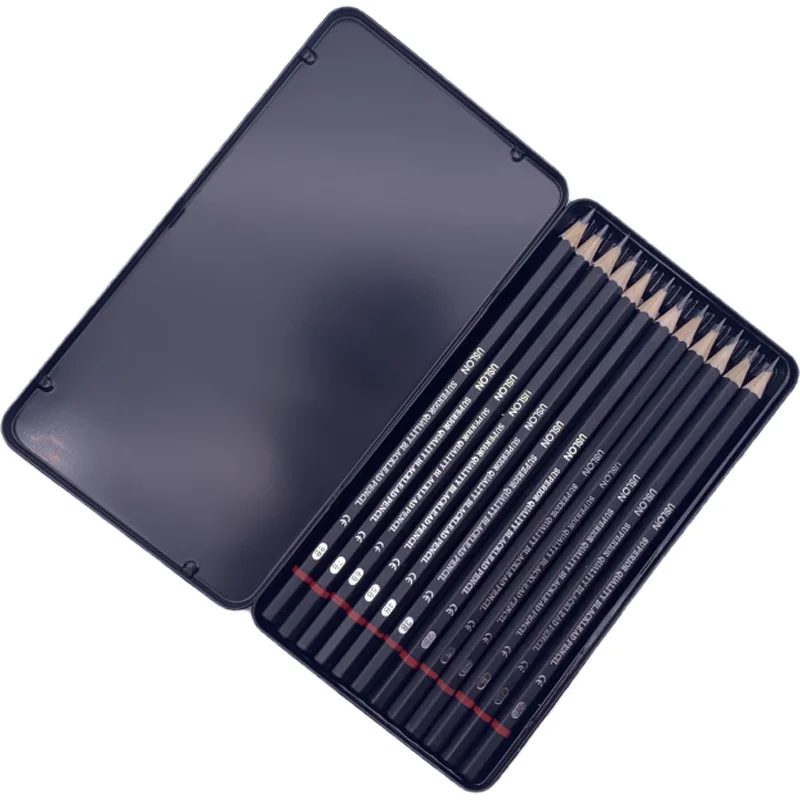 HIGH QUALITY TIN BOX PENCIL SET,PROFESSIONAL SKETCH PENCIL CUSTOM PENCIL WITH EN 71