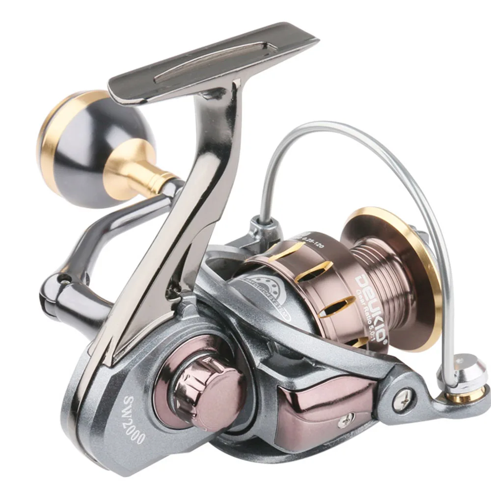 Deukio Fishing Tackle Sw2000-7000 Series Gapless Spinning Reel All Metal Long Distance Casting Lure Fishing Reel