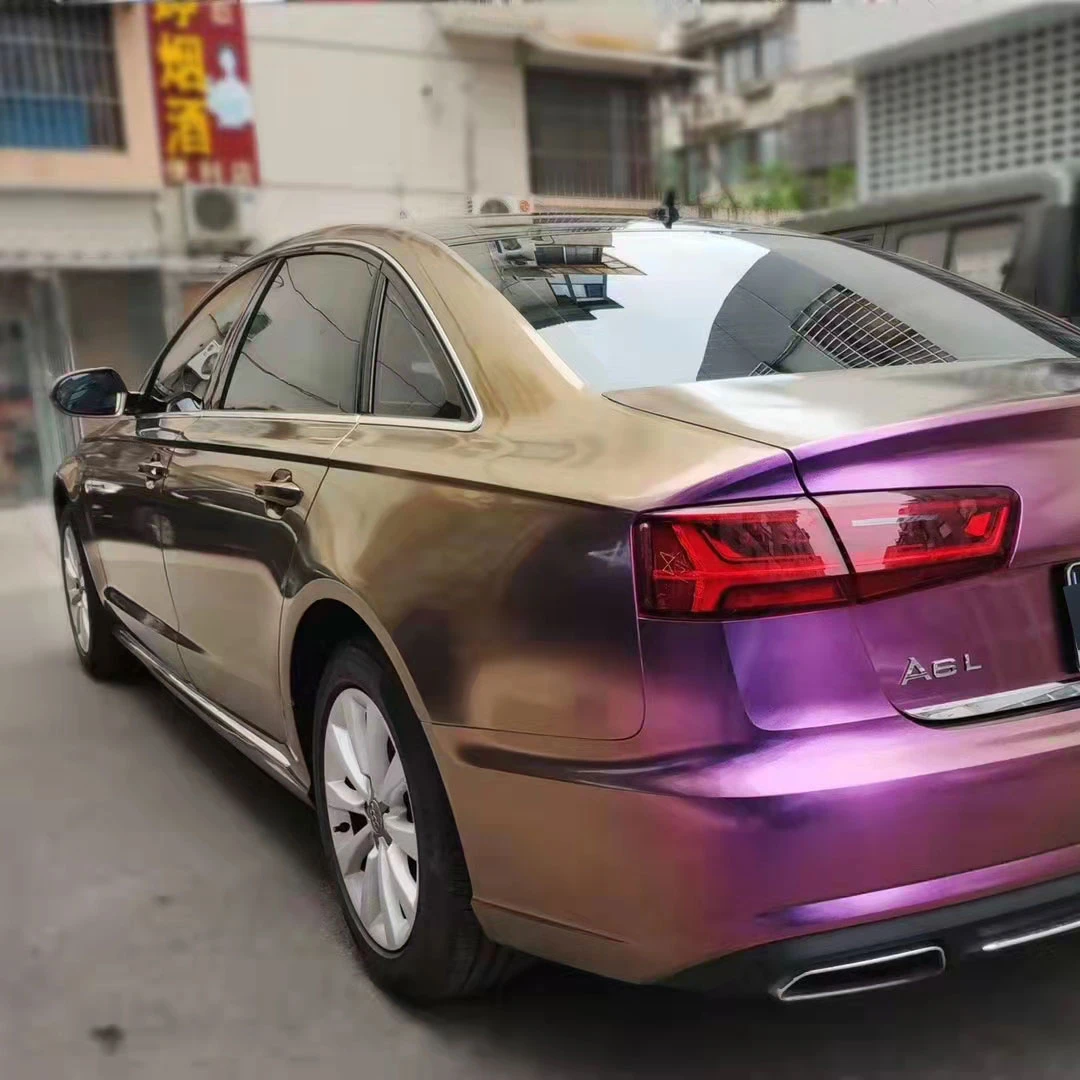 Unicorn Color Chameleon Diamond Red Copper Glossy Finish Car Wraps Vinyl