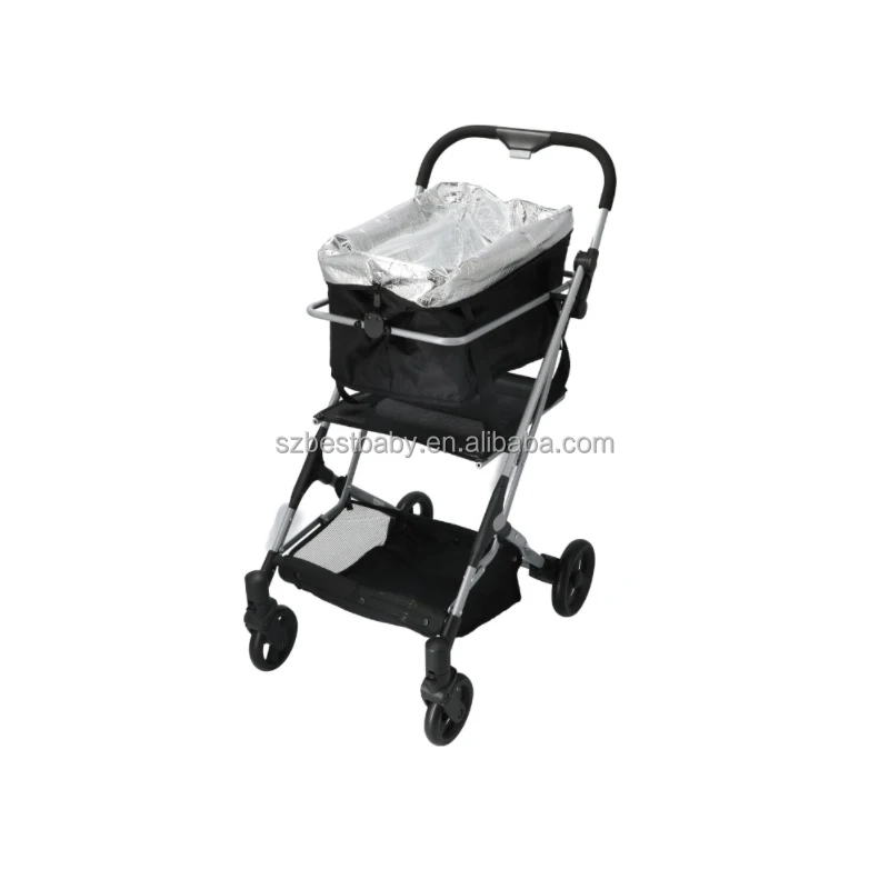 High Quality Light Weight Reusable Compact Standing Fold Supermarket Shopping  Bag With  Swivel Wheels