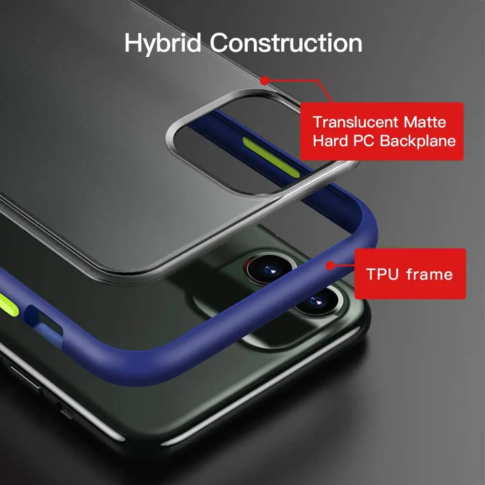 Shemax Agile Button Translucent Matte Case with Soft TPU Edges for Samsung A01, Shockproof Half Clear M31 Protection Phone Case