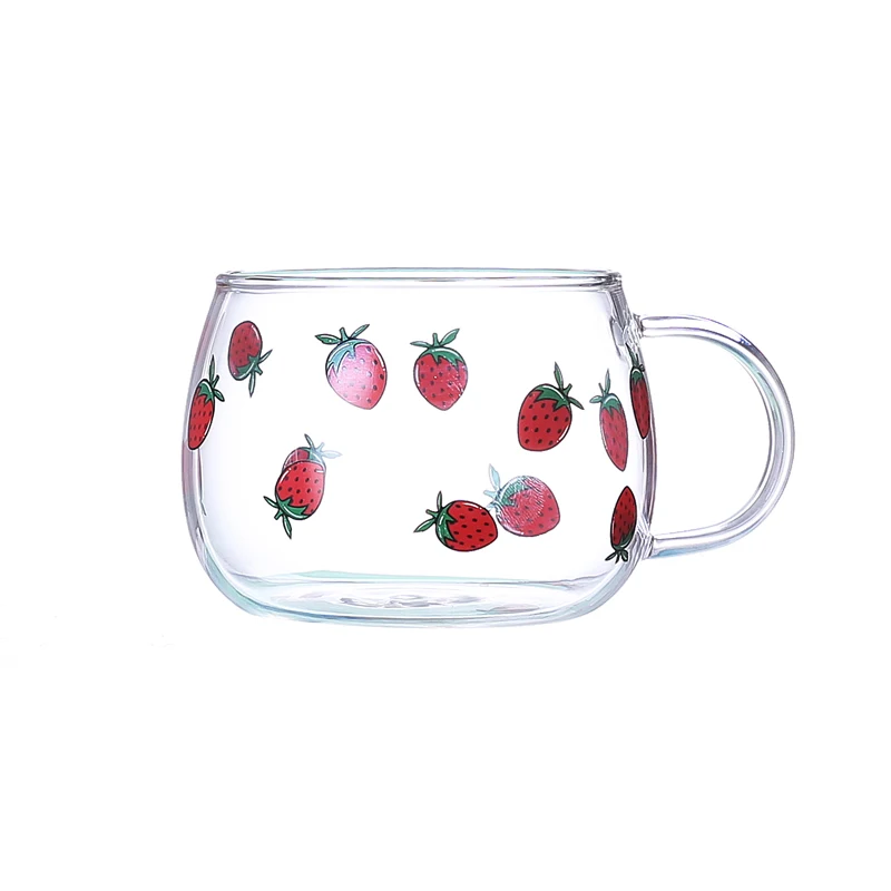 Heat Resistant Glass Cup Manufacturer Dessert Cups Glass Mugs Coffee Colored Single Wall Insulated Borosilicate Glass Cup