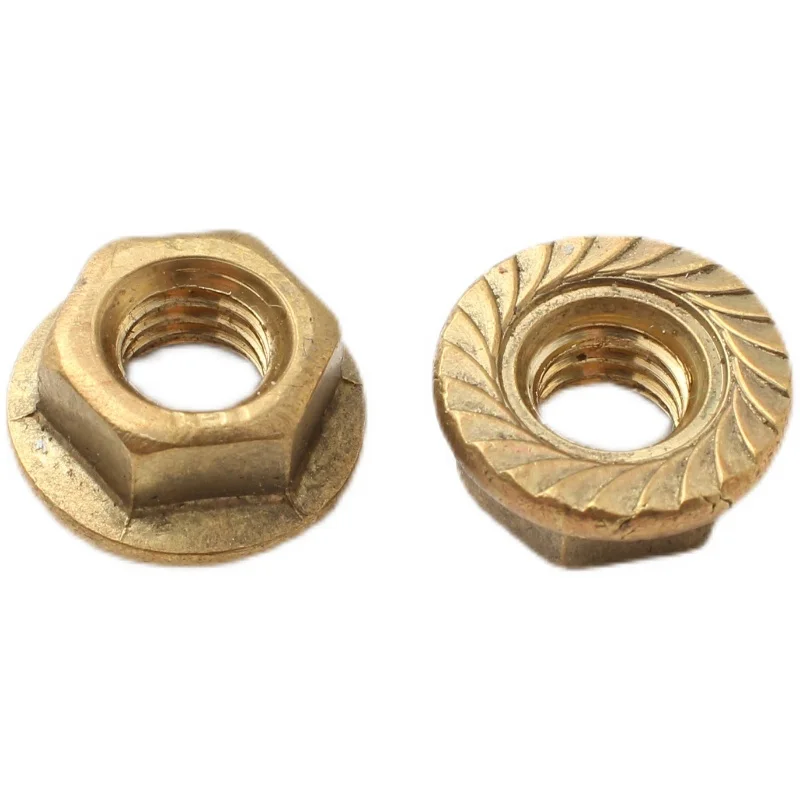 Fastener Factory Direct Supply Copper Brass DIN 6923 Hex Flange Nut With Bolt