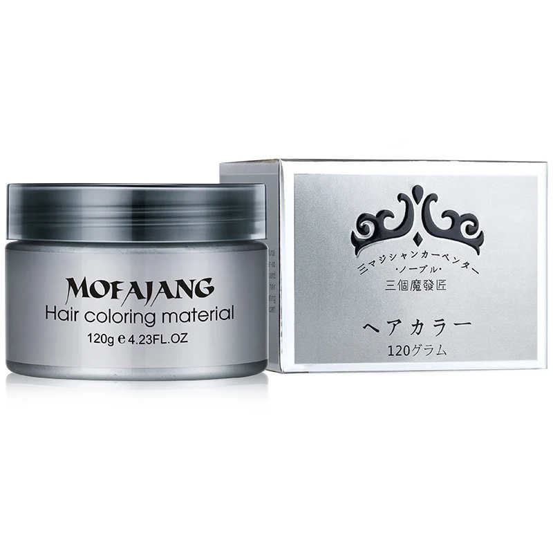 MOFAJANG Instant Hairstyle Cream 4.23 oz Hair Pomades Hairstyle Wax for Men and Women Temporary White Hair Color Wax