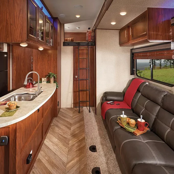 Прицеп для игрушечного буксировщика 5-е колесо самоходные конструкции с шаговым фургоном/задней спальной камерой/отдельным гаражом 12 дюймов 2020