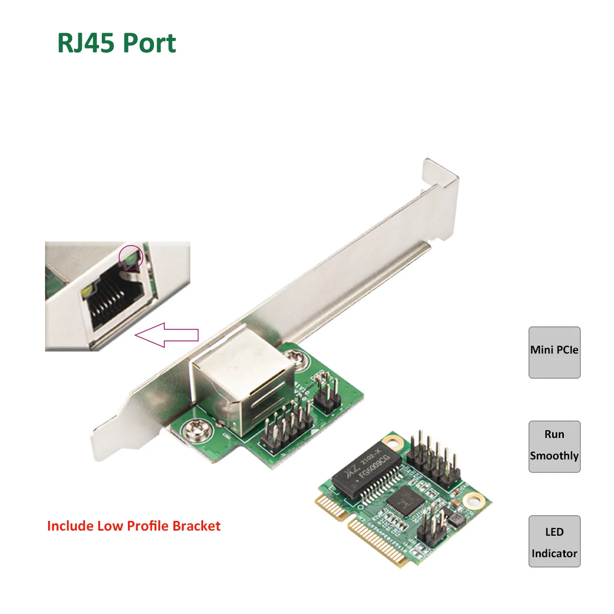 Mini PCIe Gigabit Network Adapter 10M/100M/1000M Mini PCIE Ethernet Card RJ45 LAN Controller Card