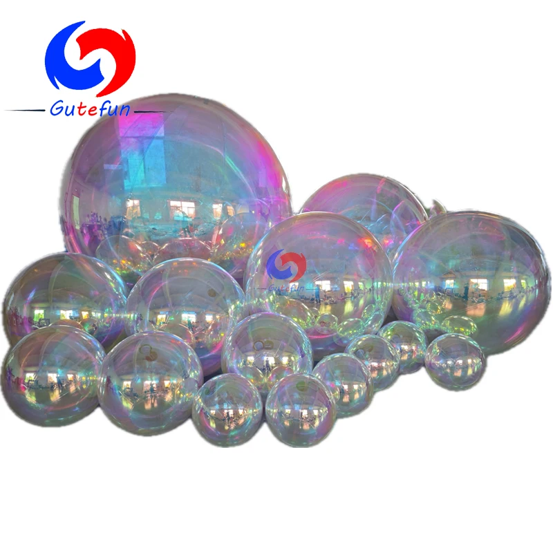 amazing decoration Big Shinny pearl bubble inflatable mirror balls Iradescent shinny balls for hire business