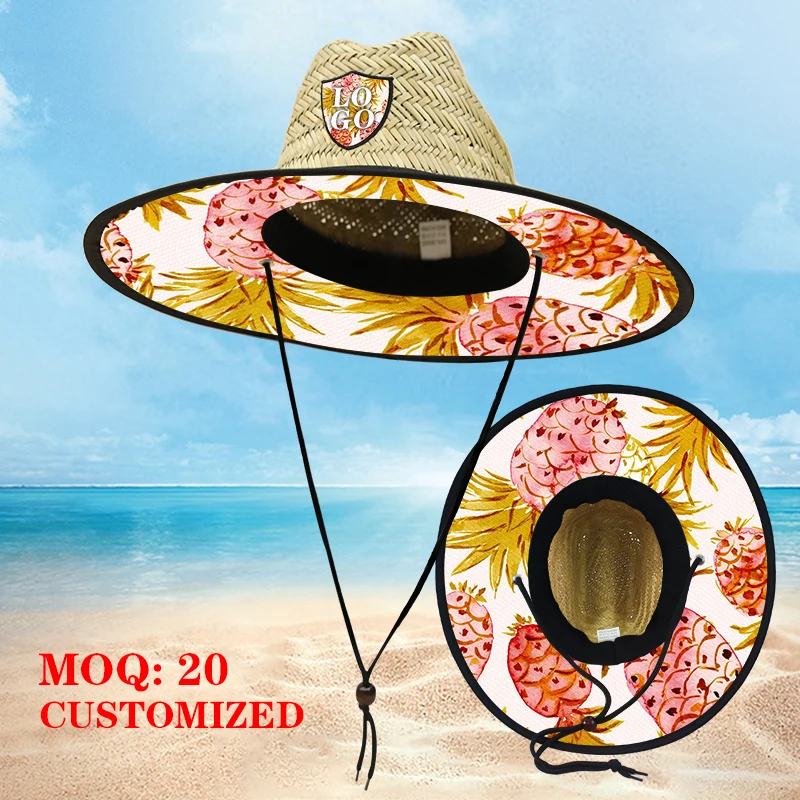 Summer Women hat 2024 sun large size real straw summer hat lifeguard boating beach fishing lifeguard straw hats