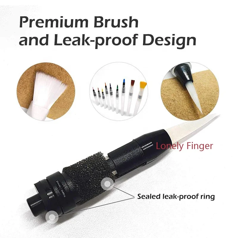 9pcs Watercolor Brush Pens Set Super Easy To Use And Fill For Water Soluble Colored Pencil Aqua Brush Pen For Beginners Or Kids