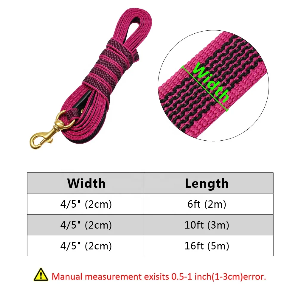 Custom Logo Dog Tracking Lead With PP Webbing, Anti Slip Grip Dog Leash for Training