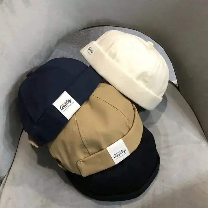 Wholesale With Hat Band Fashion Hats For Men Designer Brimless Caps Cap Male