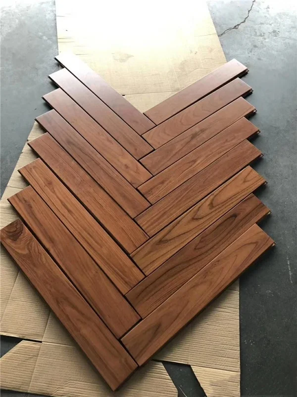 T&G herringbone parquet teak solid wood floor