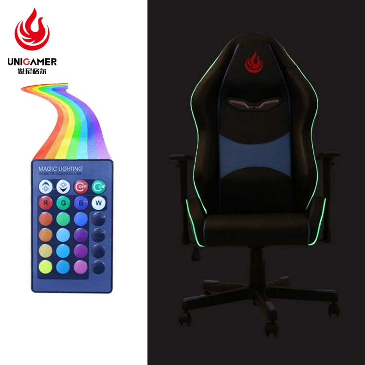 Светодиодный светильник со спинкой и пультом дистанционного управления PU LED RGB игровой стул