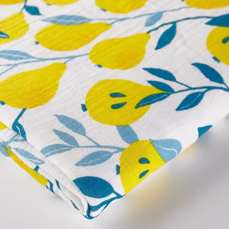 Wholesale custom printed organic 100% cotton double gauze muslin fabric for