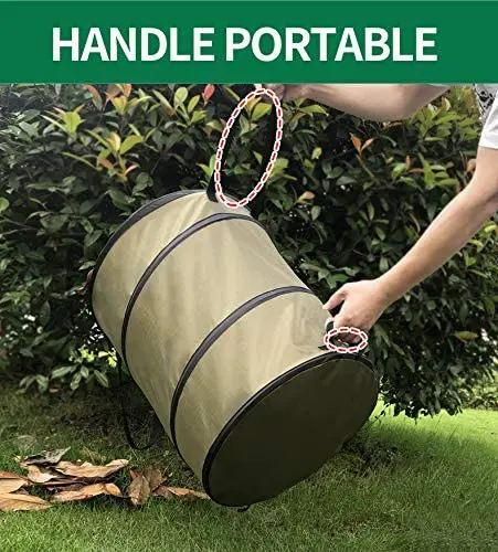 Pop Up Collapsible Garden Bag Garage Storage Can Leaf Waste Bag Yard Lawn Garden Bag