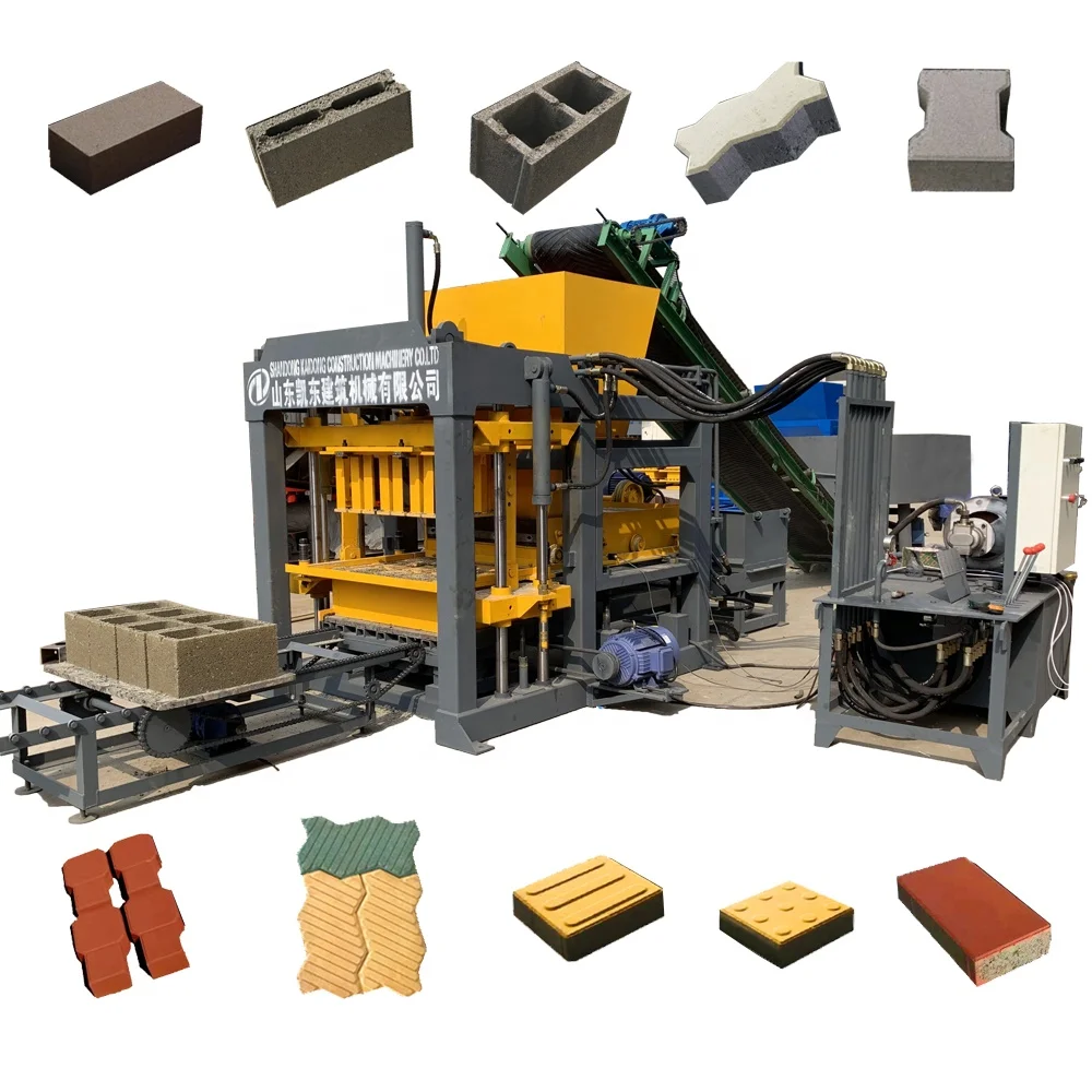 China Factory Supply QT4-15 Interlocking Logo Bricks Making Machine Hollow Block Making Machine with Pump Bearing Gearbox