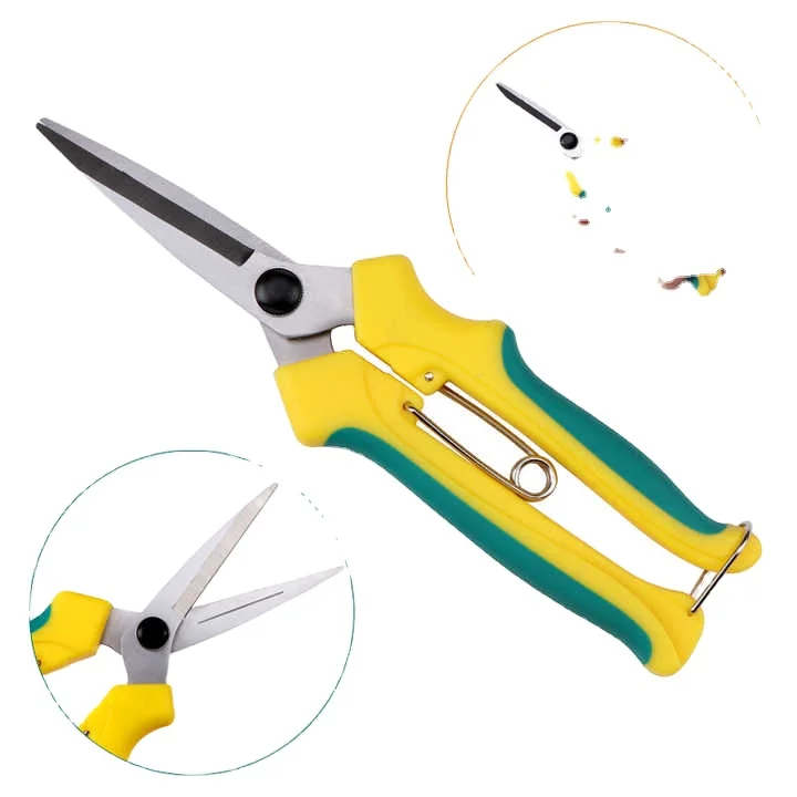 Factory wholesale garden tool anti-slip grip rubber handle fruit scissors hand pruning shears