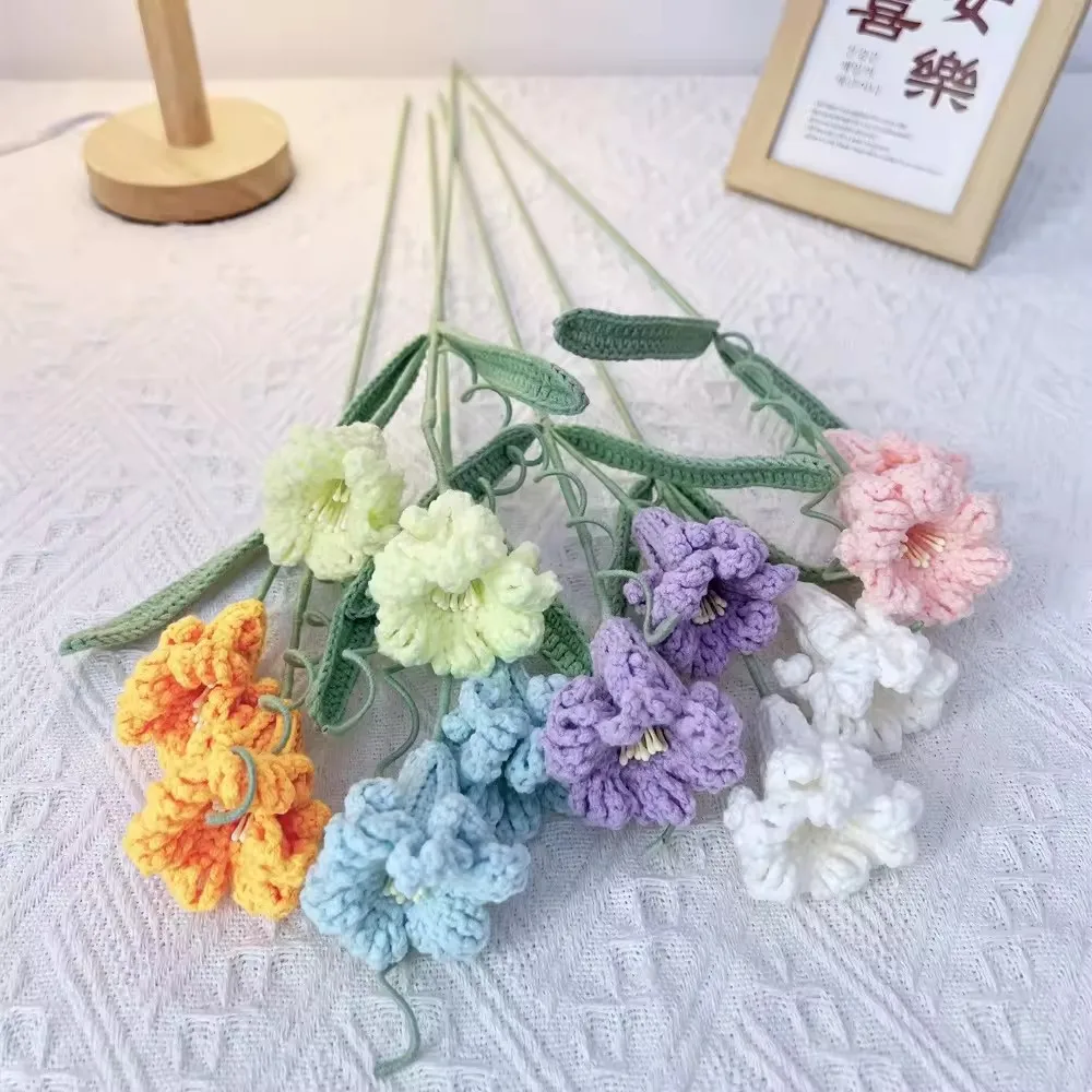 INS New Hand-woven Daffodil Artificial Eternal Flower Craft Crochet 3d Flower For Festival Gift Wedding Holiday Home Decoration
