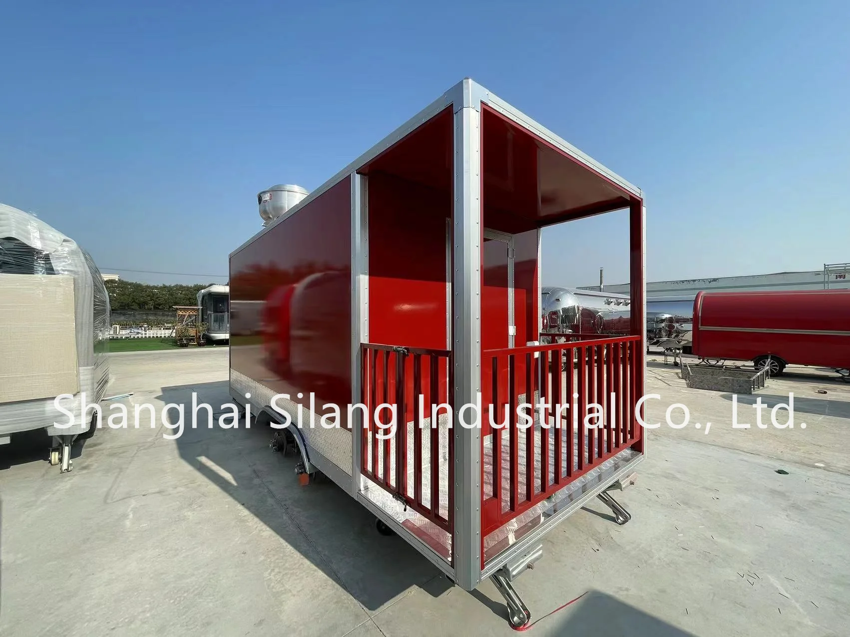 SLUNG SL-6Z Customized Red Mobile Square Catering Fast Food Trailer BBQ Food Truck For American Standard