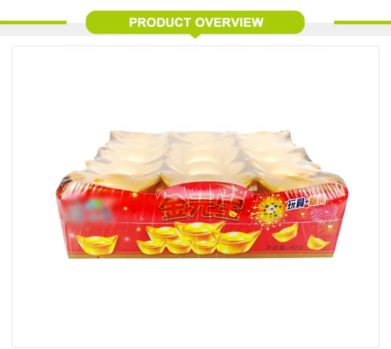 Gold ingot shaped box candy toys inside candy sweet