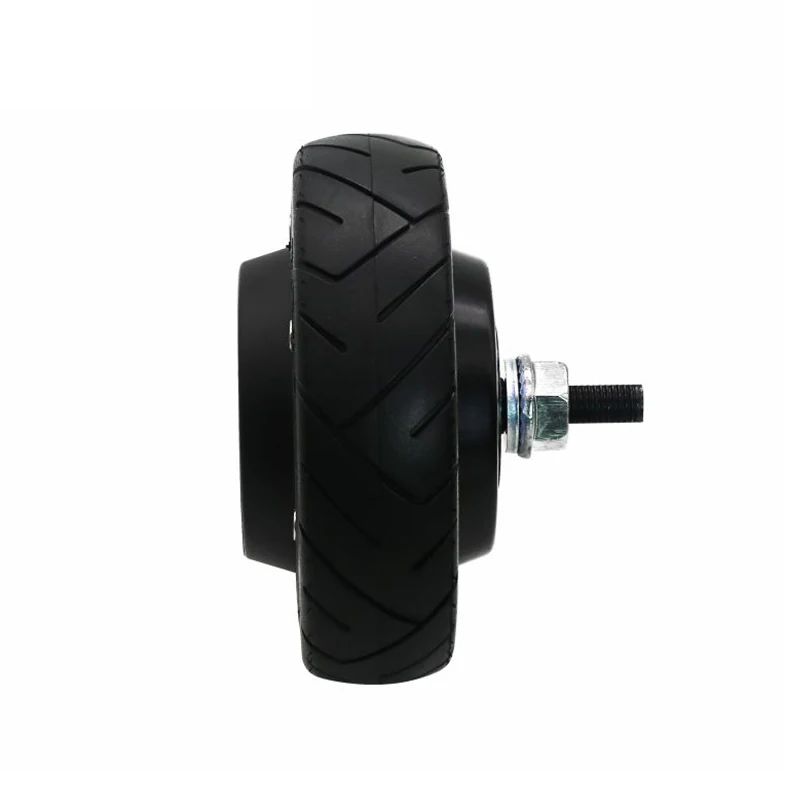 ZLTECH 5.5inch 24v 400RPM 60kg load Rubber tire 1024 PPR encoder brushless electric wheel dc servo hub motor for service robot