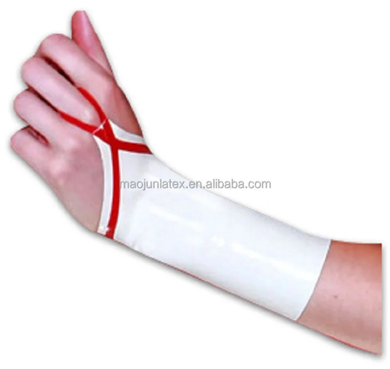 Sexy Latex Short Sleeves Rubber Mittens Gauntlet Fingerless Women Latex Short Sleeves