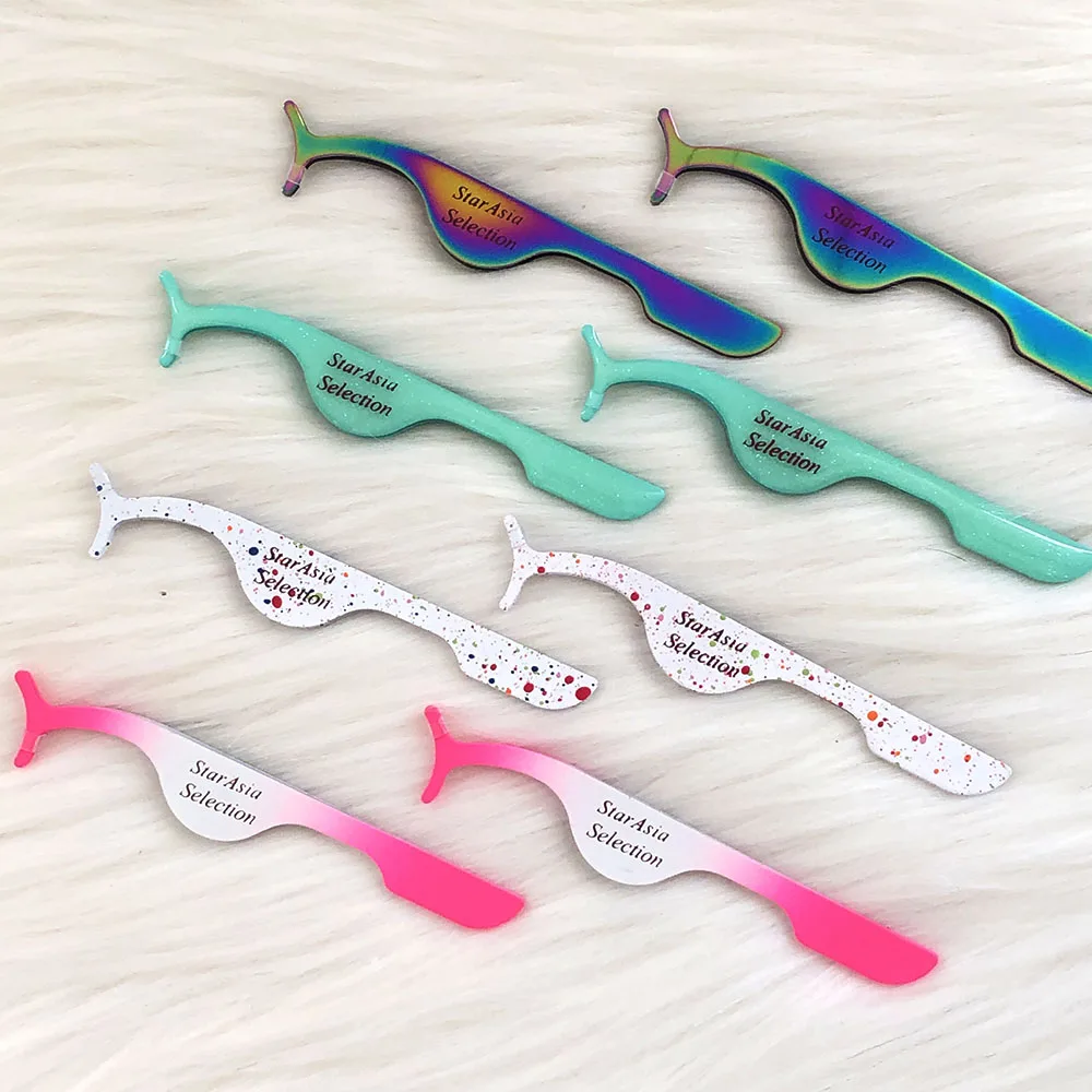 Rose red gold eyelash custom eyelash tweezers  private label