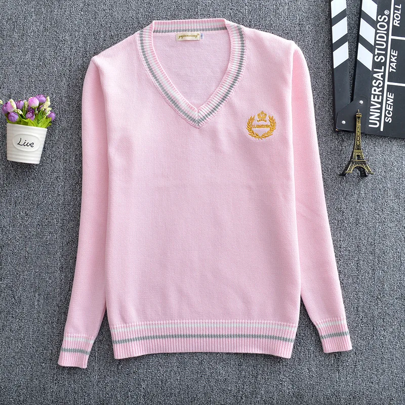 2022 Hot sale custom international primary school high school v-neck sweater school uniforms
