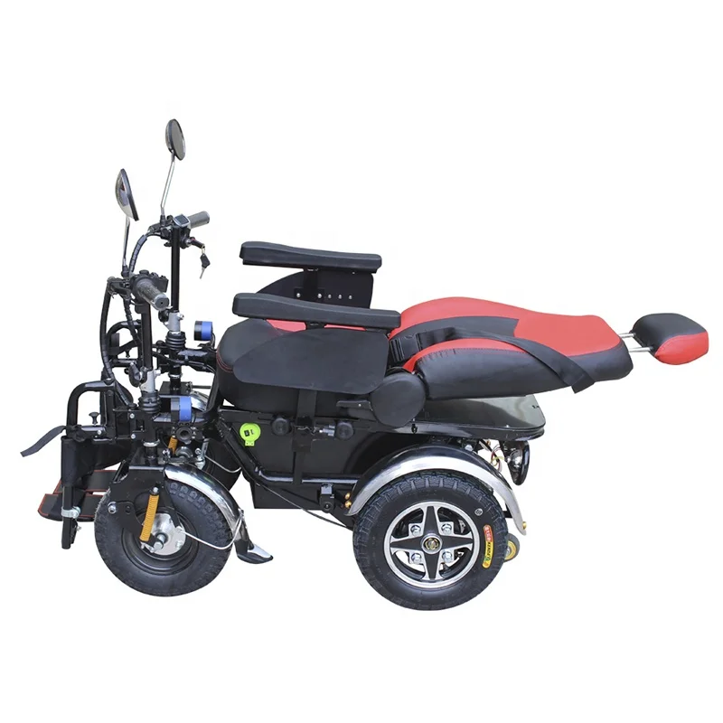 All Terrain Elderly Electric Wheelchairs With Fat Knobby Tires Off Road Wheelchair Powerchair Strong Power Offroad Wheels