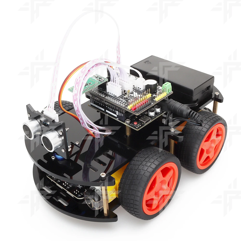 Factory 4WD Multi-function Robotic Starter Kit V3.0 Track Line Ultrasonic Sensor 328P IDE Programming Robot Kit Smart Robot Car