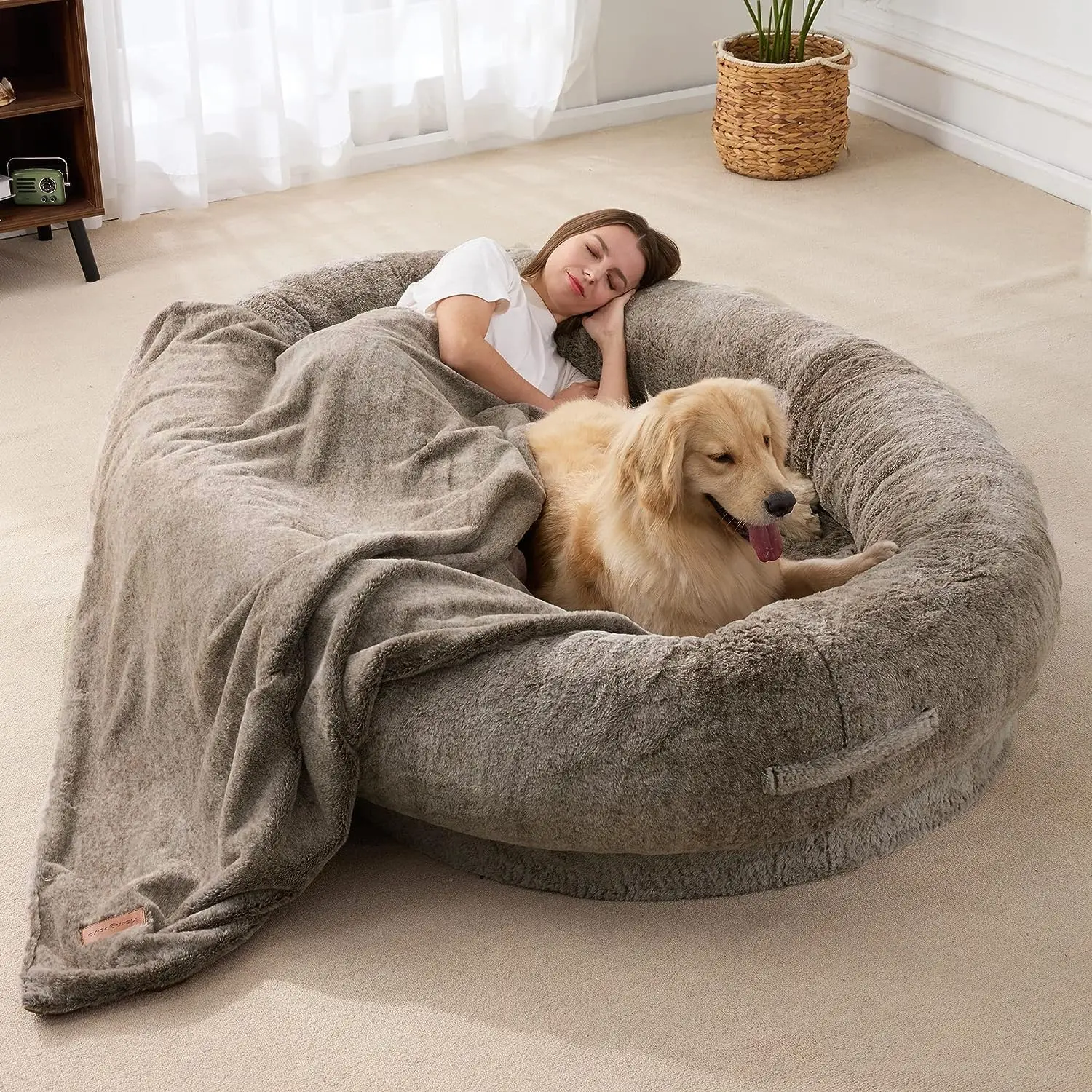 Wholesale Luxury Human Dog Bed for Large Dogs Human-Sized Big Dog Bed for Adults&Pets Giant Beanbag Bed