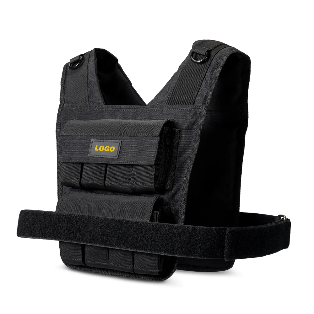 Custom Logo 10 KG Gym Power Weighted Vest Adjustable Iron Sand Leather/Oxford/Nylon Material for Fitness Training