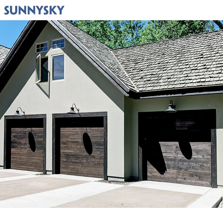 Sunnysky aluminum modern sandwich construction safe garage door overhead garage doors