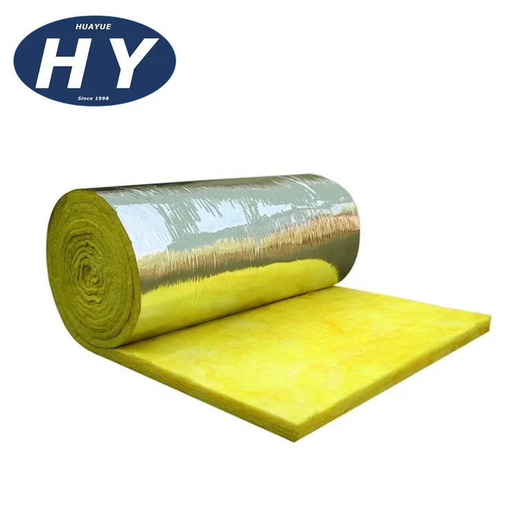 fiber glass MBI insulation material 16kg 50mm Double side FSK aluminum foil covered glass wool rolls