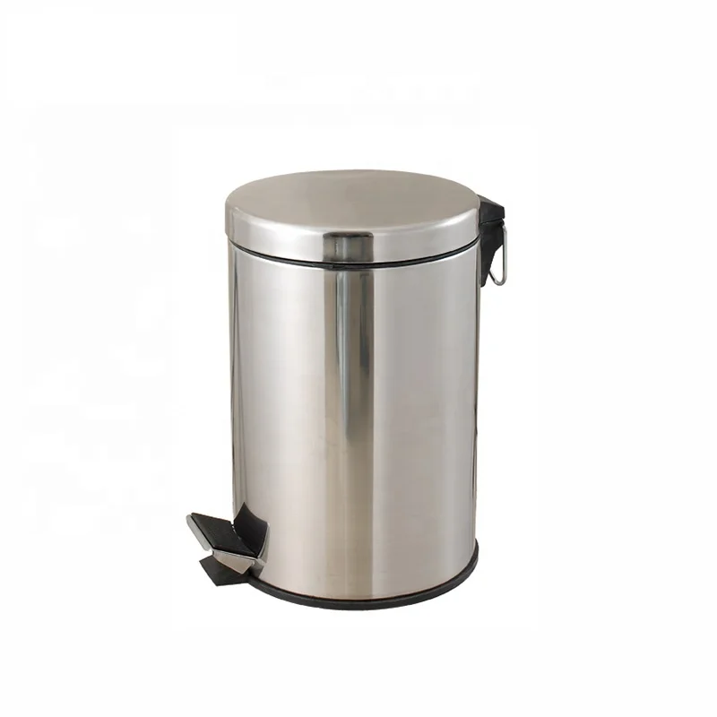 Stainless steel foot pedal dustbin rubbish bin