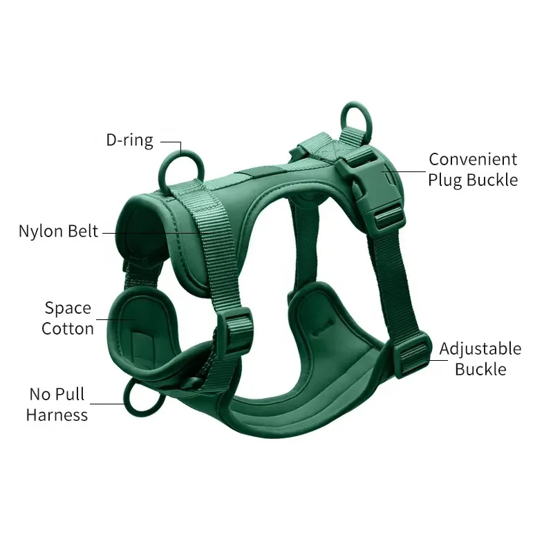 Custom Luxury Designer Rope Poop Bag Dispenser Neoprene PVC Waterproof Pet Dog Leads Collar Harness Leash Set
