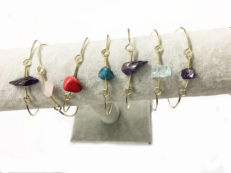 Пляжный браслет Zooying из необработанного хрустального кварца природный исцеляющий стекла в стиле