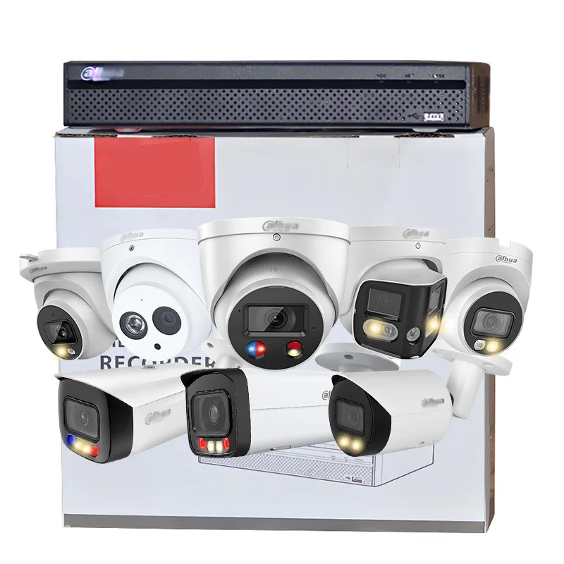 OEM Dahua Smart IR ColorVu Dual 4MP 5MP 8MP Motion Detection Two way audio Turret CCTV Security dome Ip Network Cameras