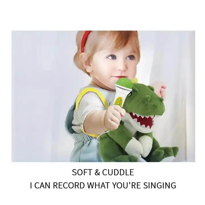 Custom New Small Dinosaur Soft Toys Christmas Gift for Kids Plush Stuffed Animal Cute Dinosaur Toy With Microphone