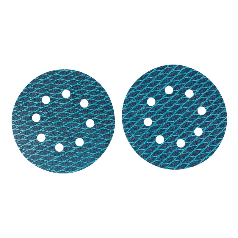 Hook and Loop Sanding Disc 5 Inch 8 Holes Sand Disc 180 Grit Blue Sanding Paper Disc for Wood Grinding
