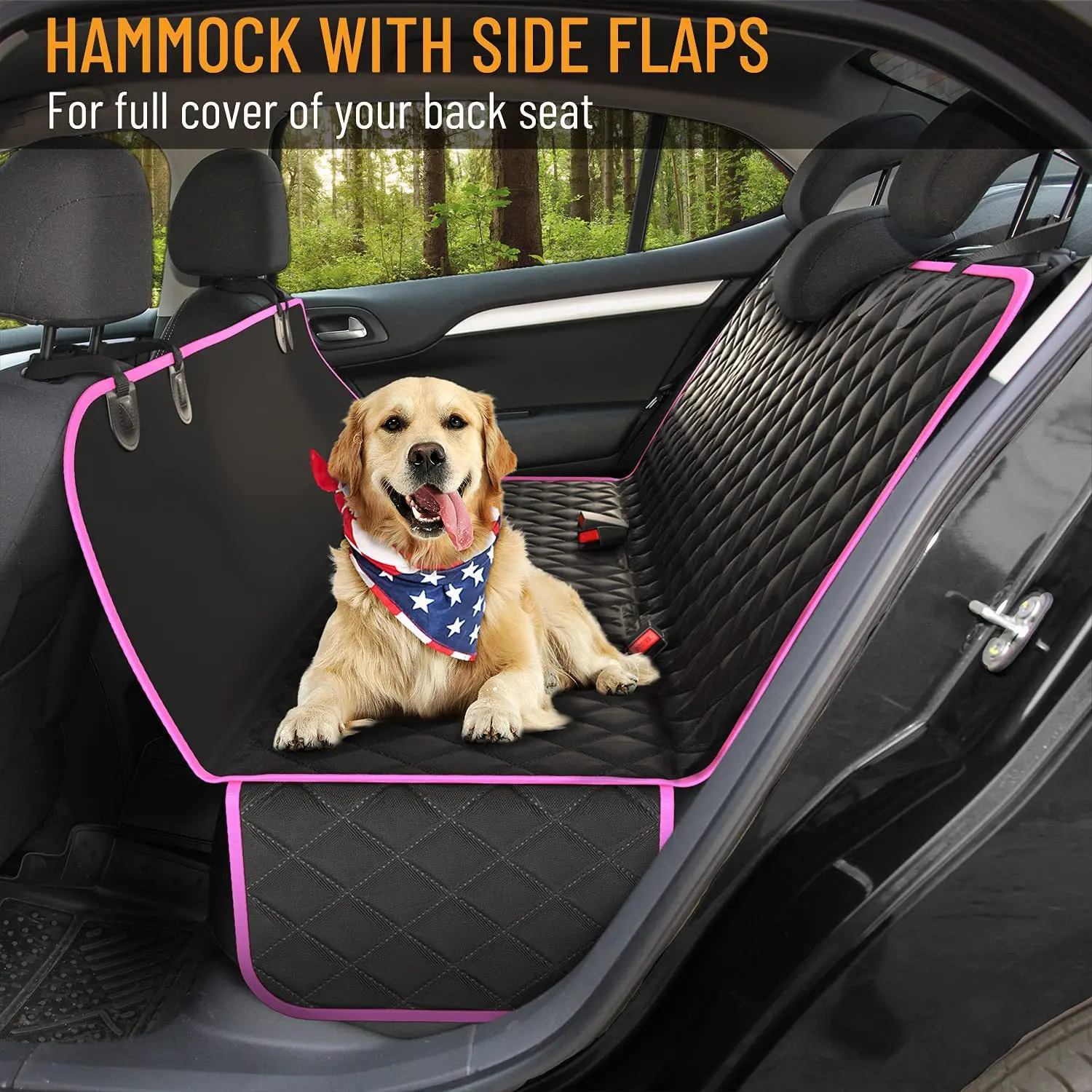 Water Resistant Pet Cargo Cover Dog Seat Cover Mat  SUV Cargo Liner for Dogs Nonslip Backseat Dog Car Cover