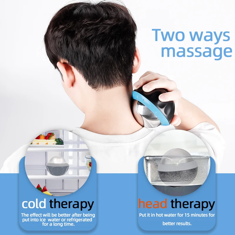 handheld Cold Massage Roller Ball black Rolling Beads Body Foot Massager Hot Cold Physiotherapy Deep Tissue Cryotherapy Ice Ball