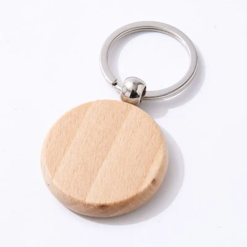 Custom Design Printed Popular Engraved Logo Wooden Keychain Laser Logo Wood Keychain Blank Wood Keychain Key Chains