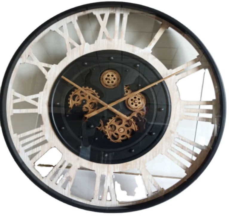 Factory Sale 31.5 Inch Gear Clock Round Mechanism Wall Clock With REAL Moving Gears And Protective Glass Lens For Home Decor