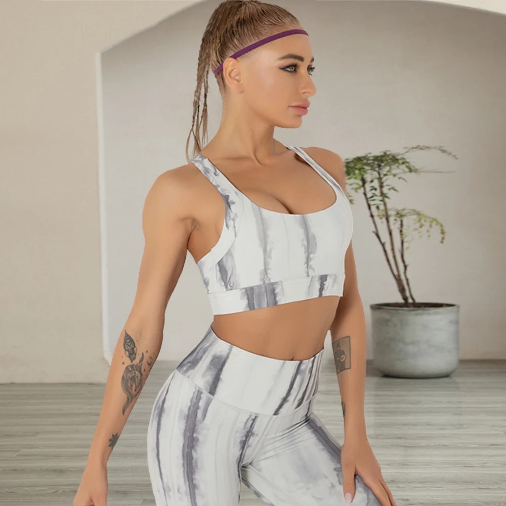 2022 Women Tracksuit Set 2 Piece Sexy Yoga Set Tie Dye Yoag Sets Yoga Sport Wear Yoga Seamless